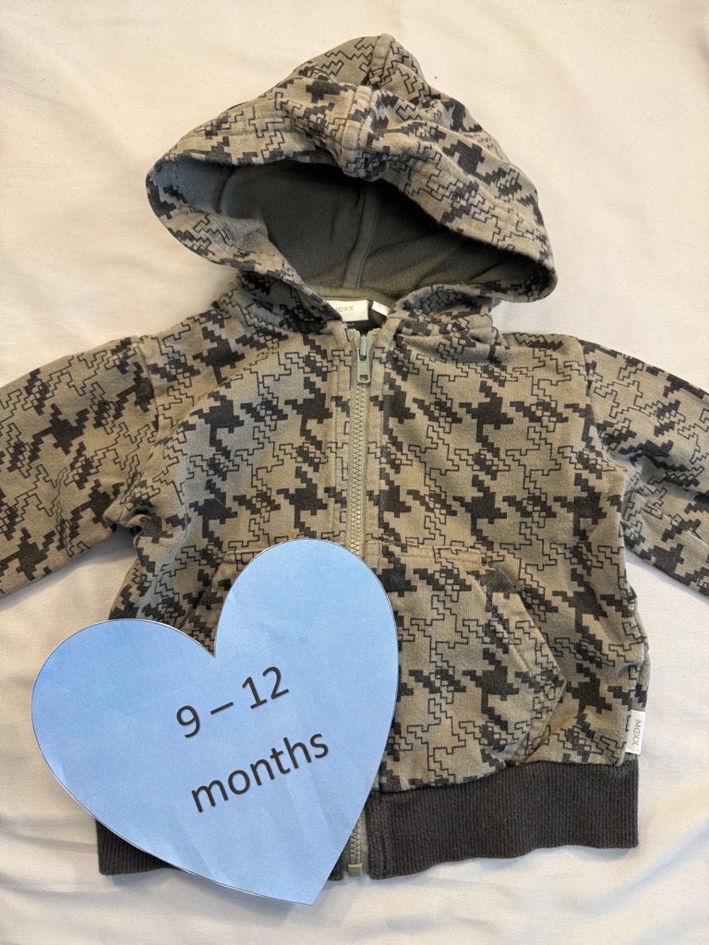 Mexx - full zip hooded jacket. Size 9012 months